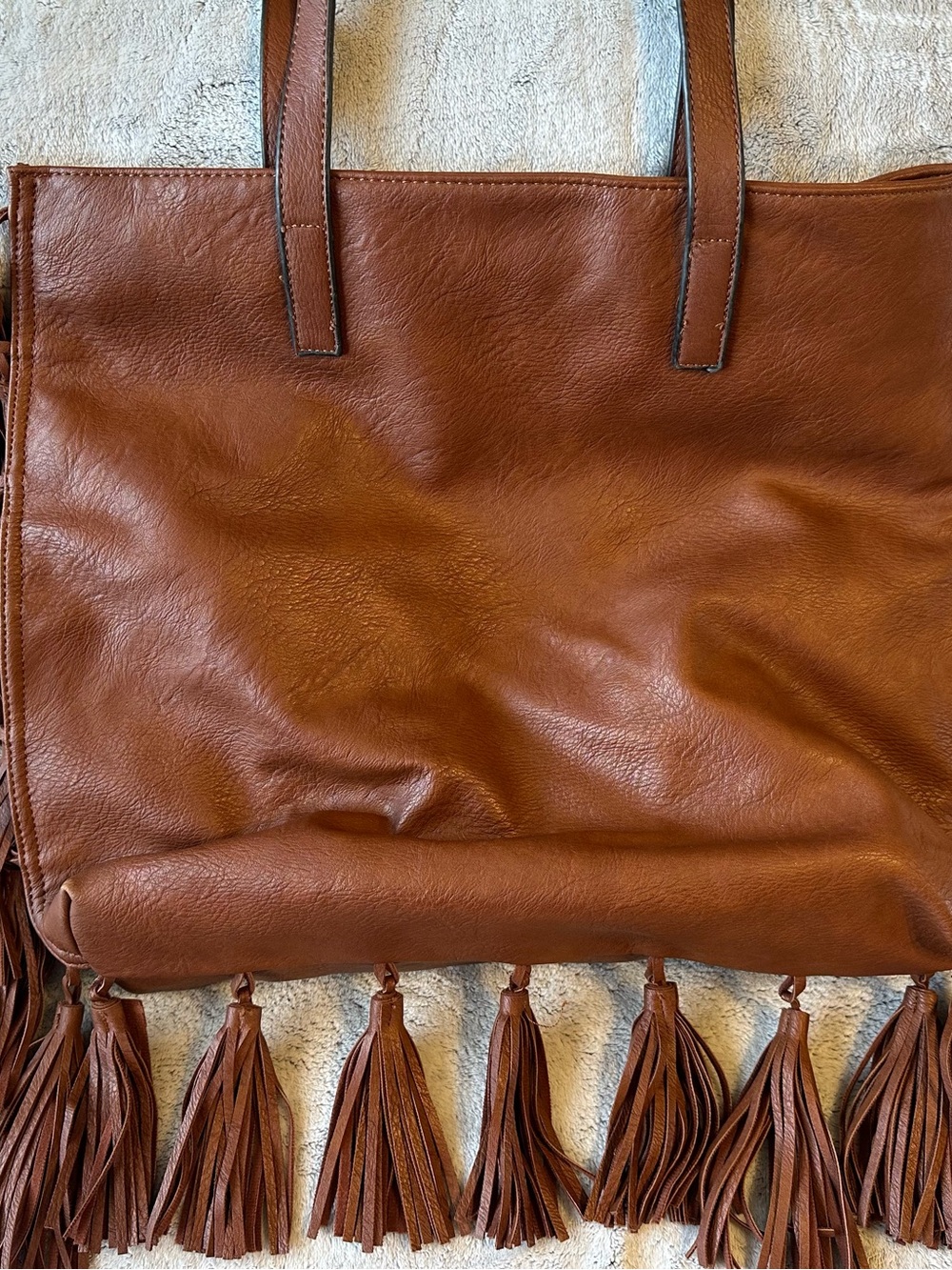 Women’s Brown Fringe Tote Bag